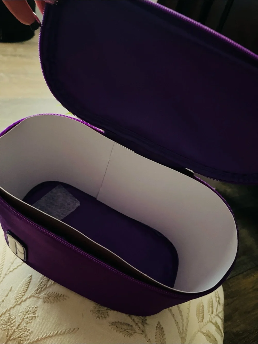 Clinique Larger Size Purple Travel or Daily  Makeup Organizer Case-Bag ~New~